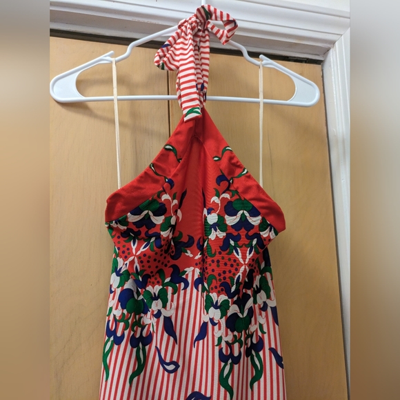 Vintage 1970s Halter Tie Maxi Dress - Picture 3 of 16